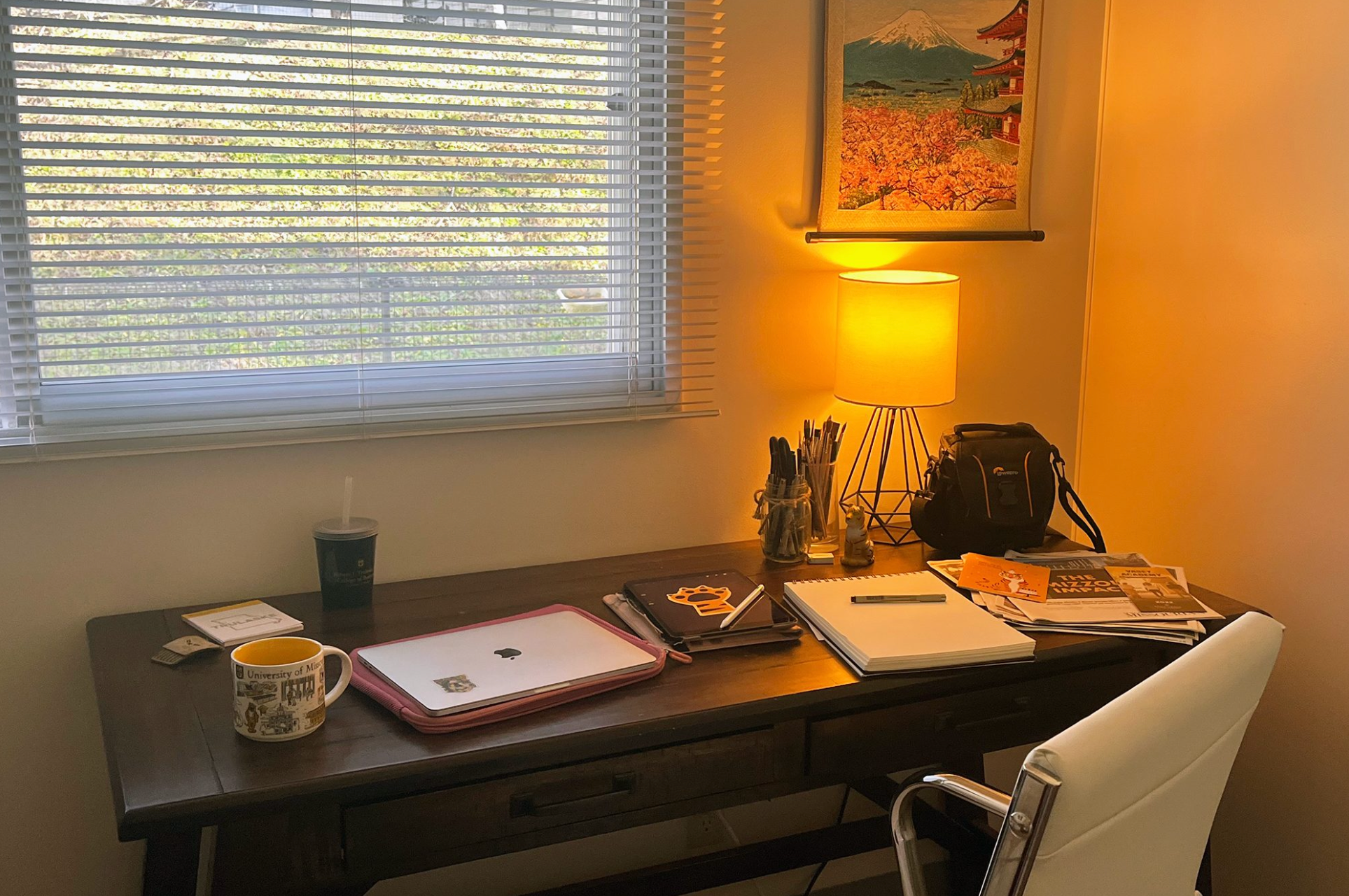 Meridith Howard's desk that she works from home on
