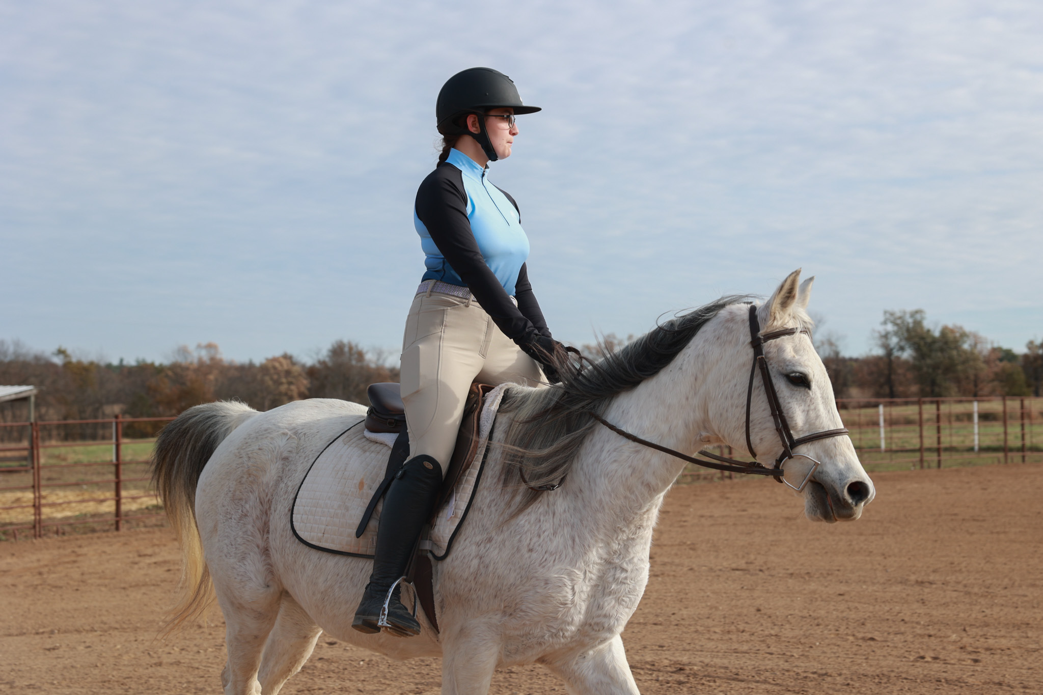 Borkowski riding a horse