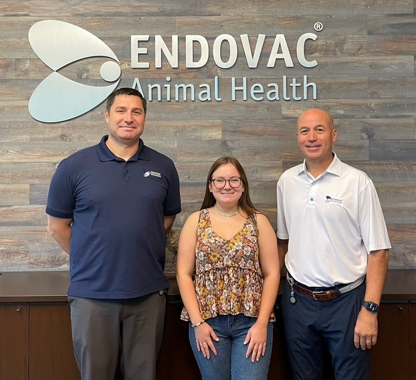 Endovac Animal Health Company representatives with intern Alexis Doyle, Fall 2022