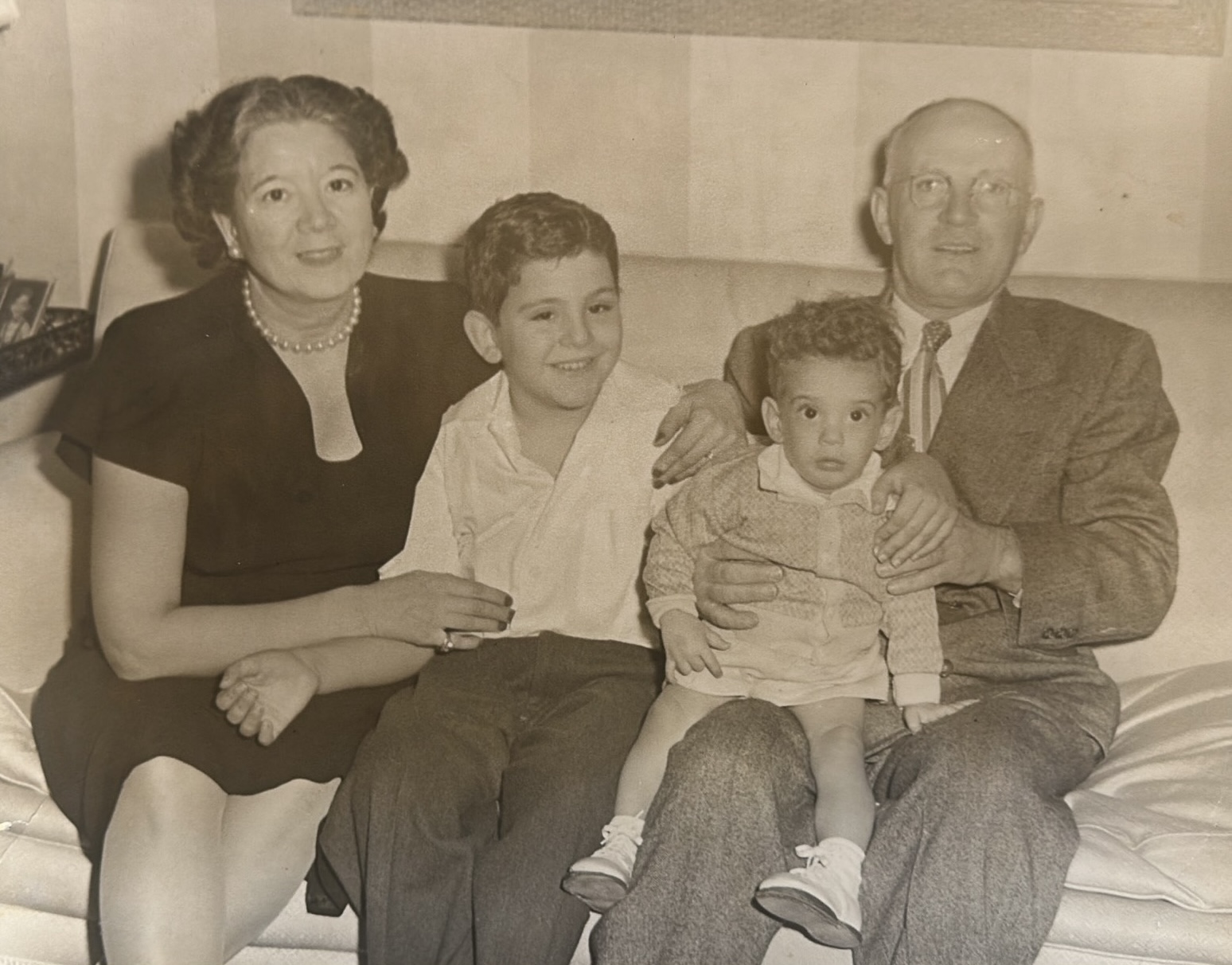 Leslie Flegal as a boy with his parents and nephew