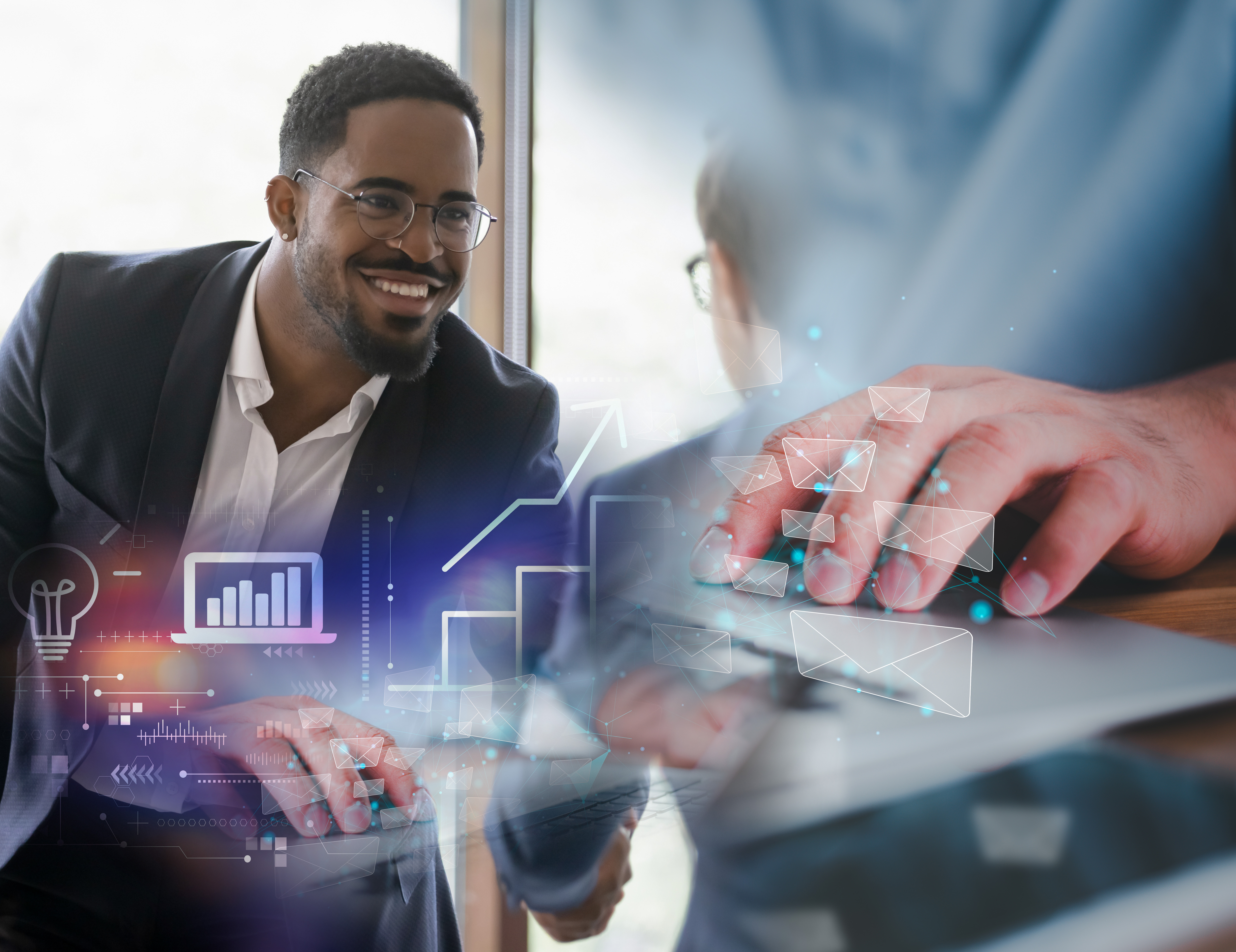 people doing business through email