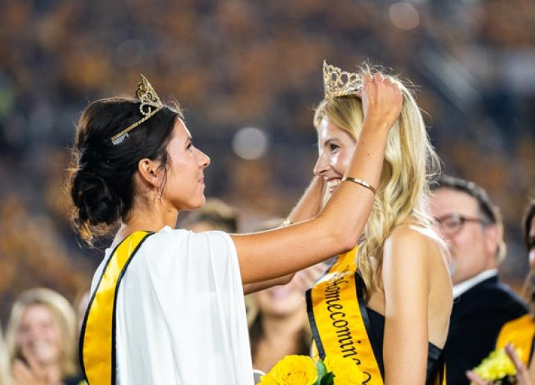 Banks being crowned Homecoming Queen