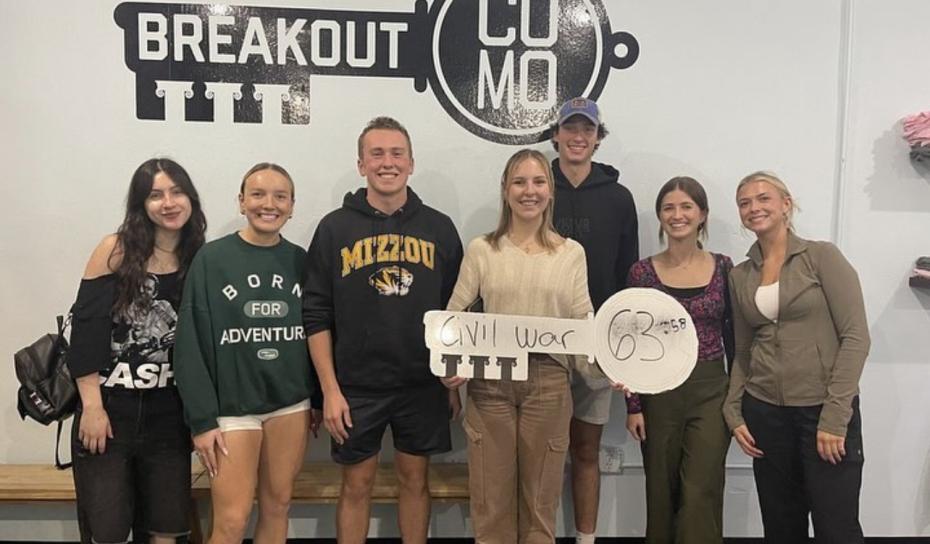 Image: students pose together