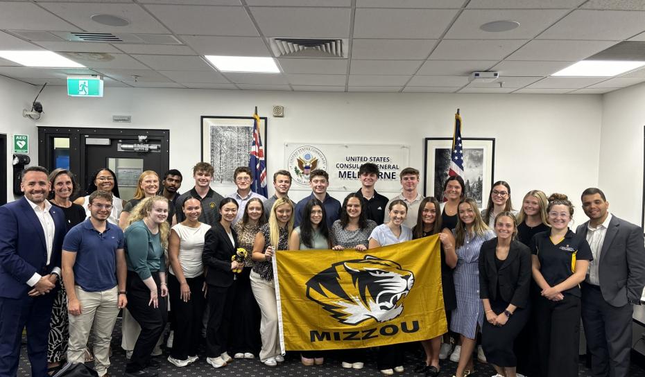 Students at the US Consulate in Melbourne