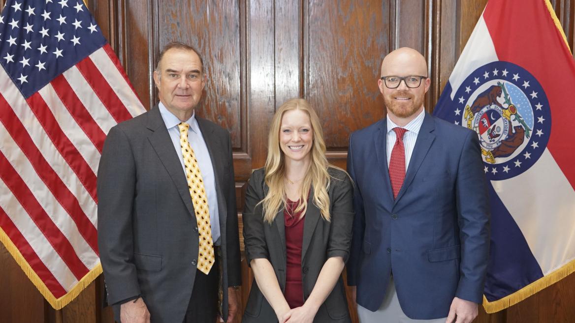 Elise bartley with Missouri Governor Mike Kehoe 