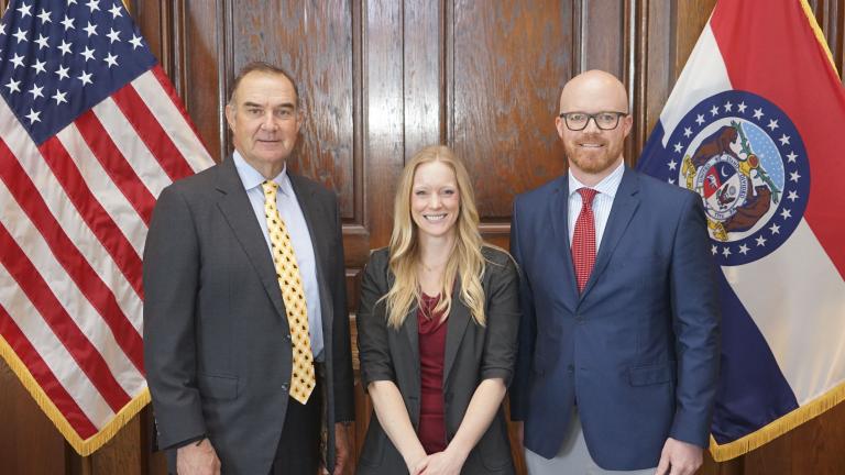 Elise bartley with Missouri Governor Mike Kehoe 