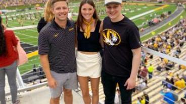 Stevie Hefner at Tiger football game.