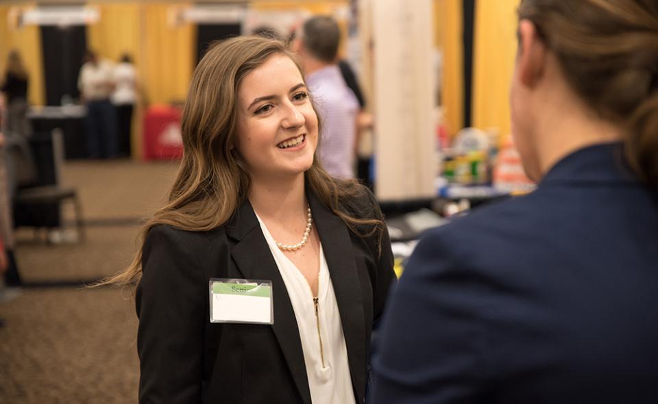 Image: Student at the Accounting Career Fair