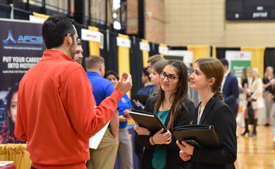 Image: Students Networking at Career Fair