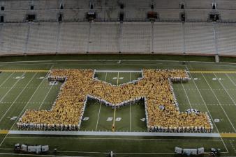 Image: M on the football field