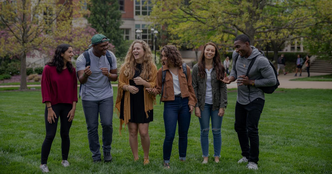 Image: Trulaske students walking outside Cornell Hall.