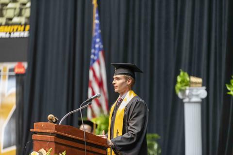 Josh dyer as a student speaker