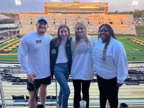 Koehly, left, worked on the MU Homecoming committee and enjoyed working up close on Mizzou's biggest tradition.