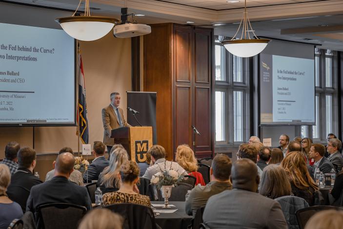 James Bullard, president and CEO of the Federal Reserve Bank St. Louis, in Memorial Union at the University of Missouri