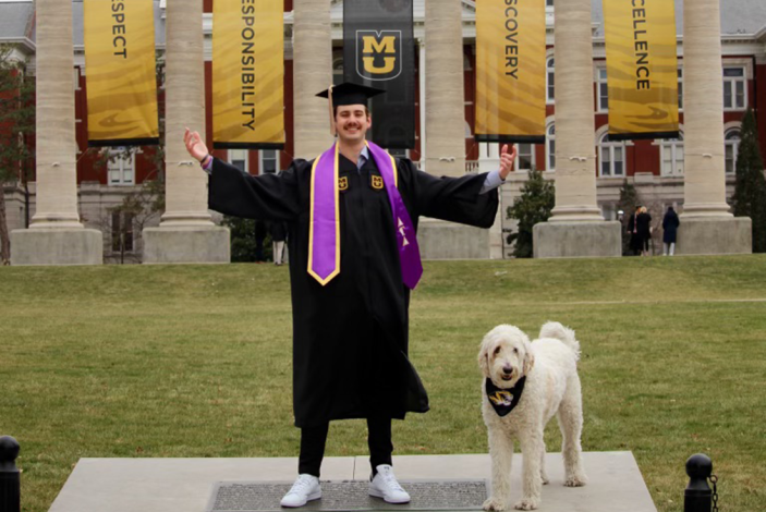 Brad Bauer and MO at the Columns
