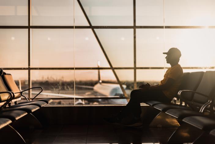 Image: man in airport