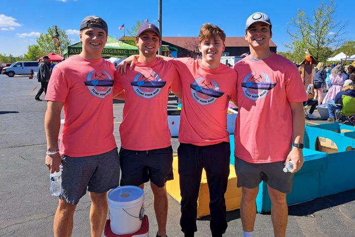 Ethan Joly, first on the right, with friends during a fundraiser for the Multiple Scelrosis Institute at the University of Missouri Health Care. 