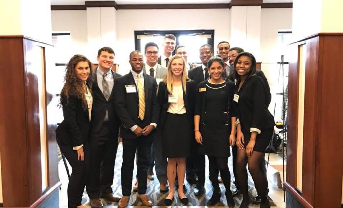 Kaitlynn Berry poses with fellow members of the Diverse Student Association during the Bottom Line for Diversity Conference in 2017 during her junior year. 