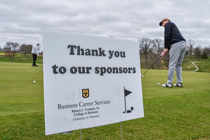 Sign reads "Thank you to our sponsors"