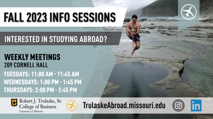 Fall 2023 info session times in 209 Cornell Hall