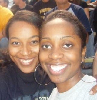 Carlanda McKinney and a friend at a Mizzou football game in 2008