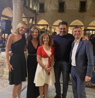 Courtney Cothren and Melissa Griswold from Trulaske, and Laura Vigano, Leonardo Maribini and Mauro Cavallone from Bergamo