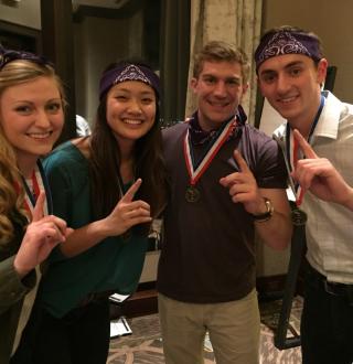 Carly Kan and friends during a CLP meeting