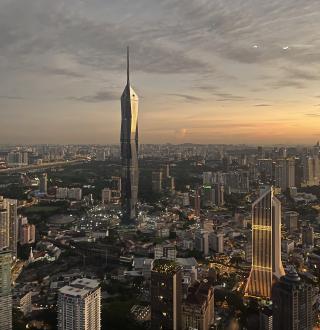 Image: View from observation of the KL Tower at sunset